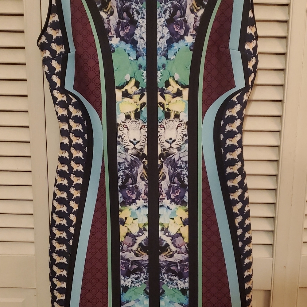 Clover Canyon Neoprene Digital Print Sheath Bodycon DressWomen's Size Medium